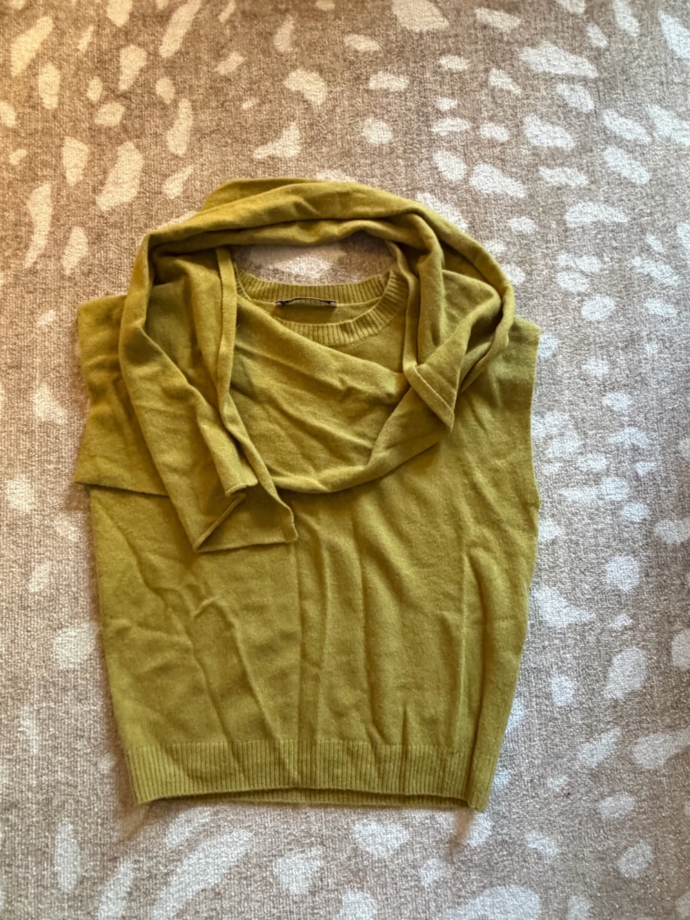 Zara Olive Green Cowl Neck Sweater